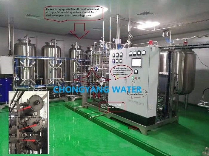 CEDI a déminéralisé le système de filtre à eau de Ro d'usine de traitement de l'eau dans l'industrie pharmaceutique